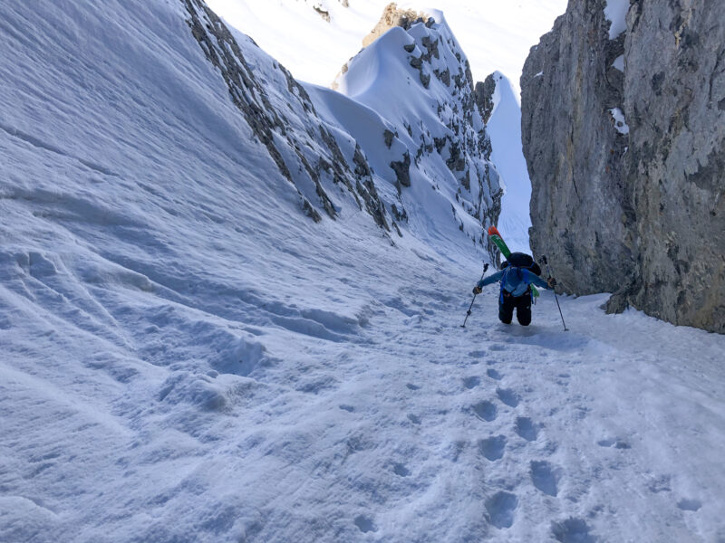 Beaufortain ski de pente raide ski de rando ski de randonnée les Contamines aiguille de la Pennaz