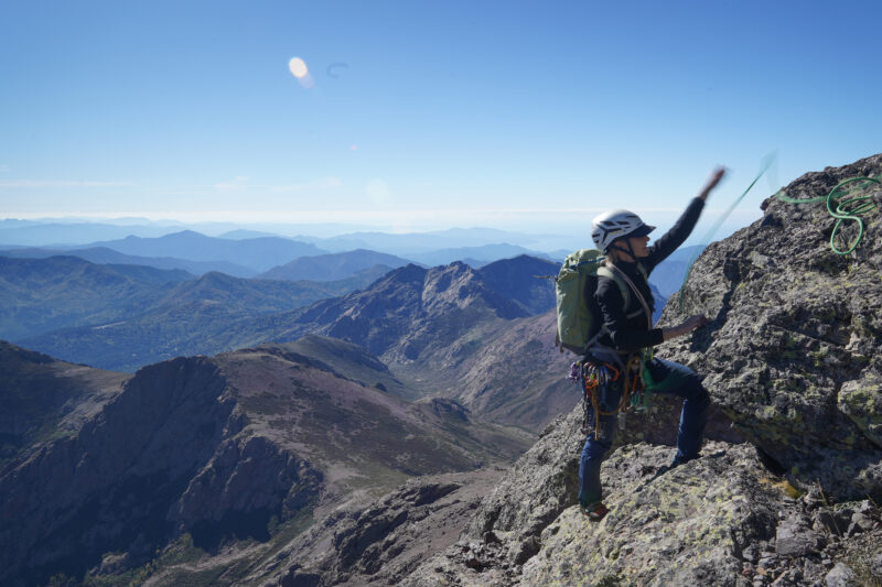 Paglia Orba arête Sud Est Haute Corse Ciuttulu escalade climbing Corsica alpinisme bivouac topo